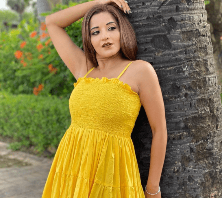 Monalisa Look Burning Hot Pics in Bright Yellow Dress